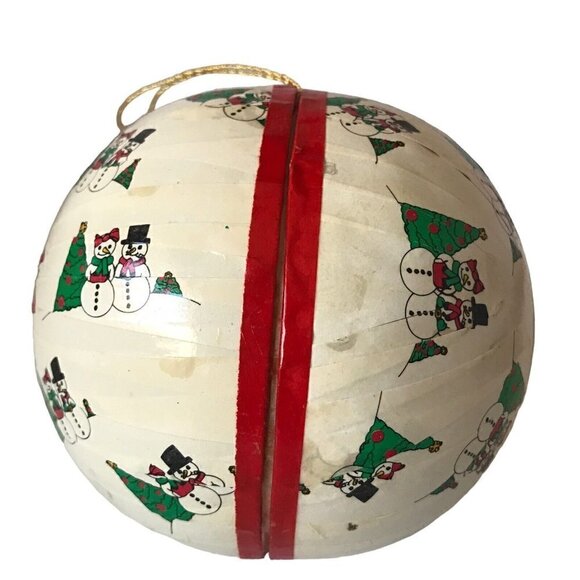 Vintage Sees Candies West Germany Paper Mache Snowman Candy Container Ornament - Picture 4 of 14